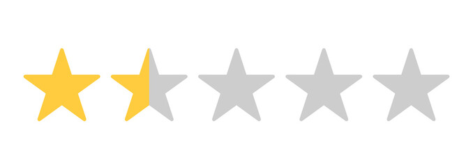 シンプルな黄色の1.5星マーク