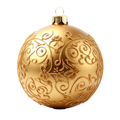 Gold Christmass ball with ornament decoration background png transparent