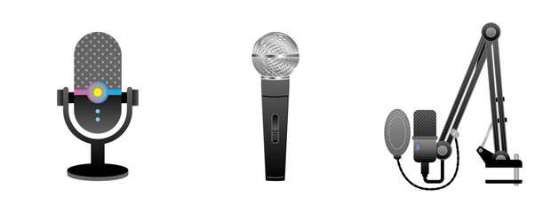 シンプルなイラスト_同一家電セット_マイク