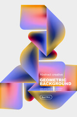 Square and triangle design with fluid gradients, abstract background