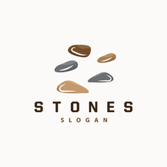 Stone Logo, Premium Elegant Design, Stone Balance Vector, Stepping Rock Walking Icon Illustration Design
