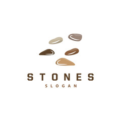 Stone Logo, Premium Elegant Design, Stone Balance Vector, Stepping Rock Walking Icon Illustration Design