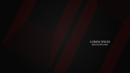 Obraz premium Dark futuristic wide abstract banner background with red lines pattern. Modern graphic design element future style concept for banner, flyer, card, or brochure cover. vector illustration