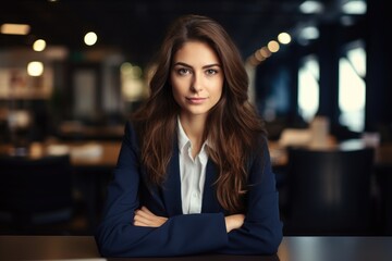 Fototapeta premium Portrait of a business woman - Illustration created with generative ai