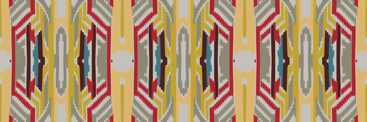 Ikat Pattern Vector or Modern Native Thai Ikat Pattern. Geometric Ethnic Background for Pattern Seamless Design or Wallpaper.
