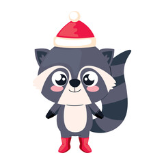 cute animal christmas raccoon