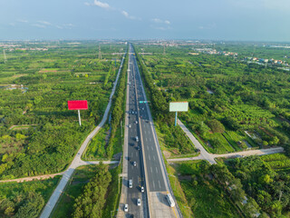 Aerial view of Road No. 5B highway connecting Hanoi to Hai Phong city