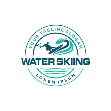 water skiing  logo vector