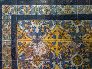 Gorgeous tiles of The San Marcelo Church (Iglesia de San Marcelo), built in 1551 at Lima, Peru.