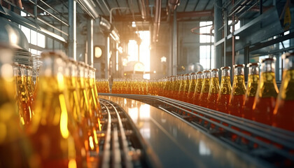 Soft Drink Manufacturing Plant, Makes carbonated soft drinks - obrazy, fototapety, plakaty