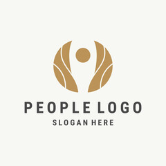 People logo template vector illustration design