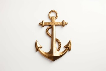 Gold anchor on white backdrop