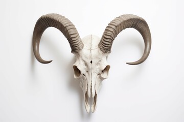 Goat skull on white background