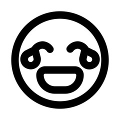 burst out laughing line icon