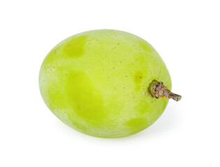 One ripe green grape isolated on white