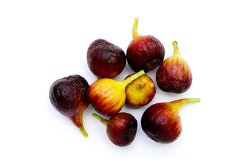 Fresh figs on white background.