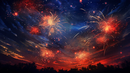 fireworks in sky