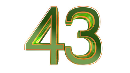 Fototapeta premium Green 3d number 43 on podium 