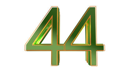 Obraz premium Green 3d number 44 on podium 