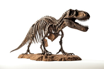 Fototapeta premium Dinosaur skeleton on white background
