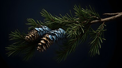 Closeup of oine branch with pine cones