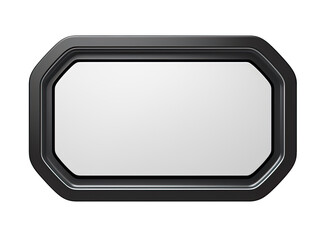 Empty metal board with black frame isolated on transparent background