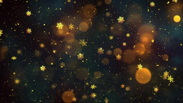 Christmas Theme Snow Fall and Snowflakes Background Animation with Seamless Loop, High Quality Christmas Animation for Holiday Seasons, Extend the duration easily with Seamless Loop