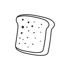 Hand drawn Kids drawing Cartoon Vector illustration honey wheat bread icon Isolated on White Background