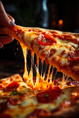 Delicious Cheesy Pizza Close-Up