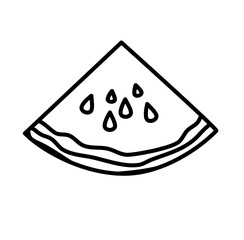 fresh watermelon slices doodle