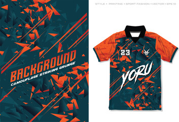 sublimation sports jersey design vector illustration, background style geometric line halftone shattered scatter pattern speed line art, simple modern grunge abstract - obrazy, fototapety, plakaty