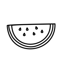 fresh watermelon slices doodle