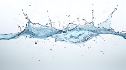 Blue water splash isolated on white background