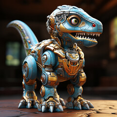 3D cartoon Allosaurus robot