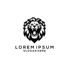 Lion head logo template vector icon