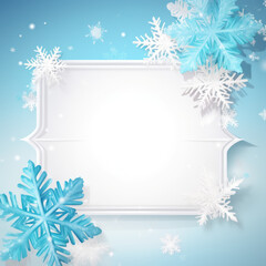 Fototapeta na wymiar Blue and White Winter Themed Background created with Generative AI technology