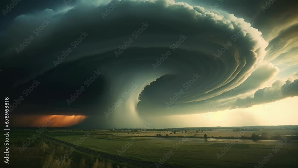 Poster the sky roils with dark and light clouds as a swirling cyclone spins with immense force its magical 