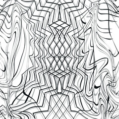 Fototapeta premium There is a symmetrical figure in the center of the canvas, and distortions on the sides