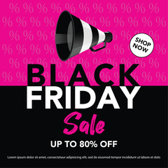 Black friday sale banner design vector illustration