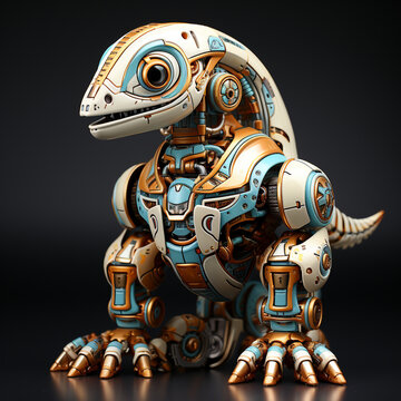 Robot Parasaurolophus kartun 3D