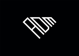 Modern letter A D M diamond shape logo And initial monogram A D L letter logo vector template.
