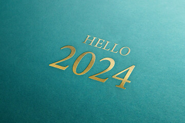 Fototapeta na wymiar Hello 2024 Beautiful Text Design illustration