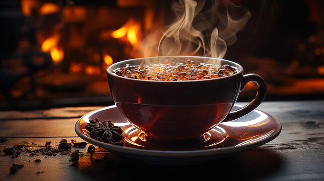 cup of hot coffee HD 8K wallpaper Stock Photographic Image