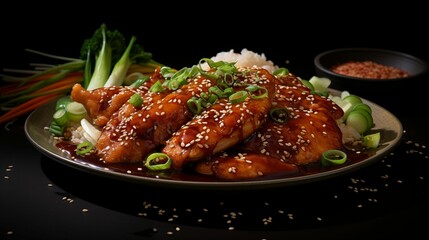 Image of perfectly grilled chicken coated in a flavorful Korean glaze.