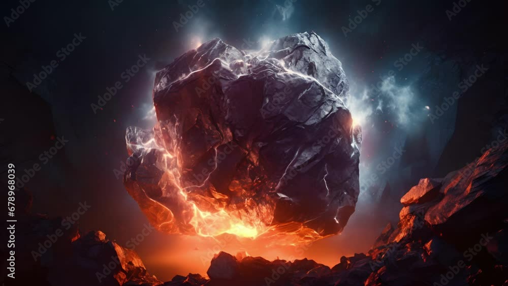 Poster with a crack of thunder the boulder les mysteriously as streams of luminous silver light gush from w
