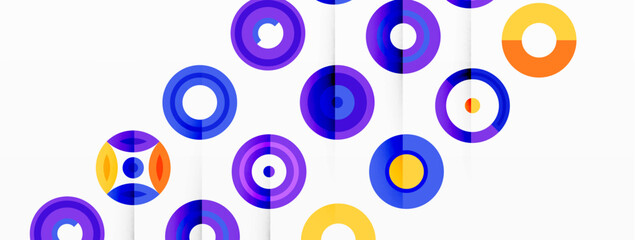 Vibrant and eye-catching vector background featuring a grid of colorful circles arranged in a patterned composition, perfect for modern and trendy designs