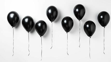 Image of black balloons on a white background.