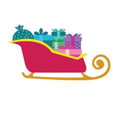 Santa's Sleigh Vector Illustration