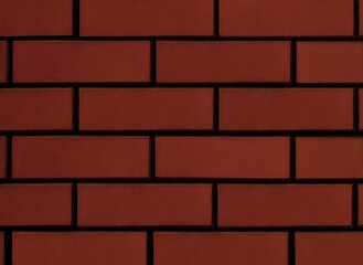 Obraz premium A wall of overlapping red bricks with black outlines forming a beautiful pattern, with the natural rough and rugged texture of the bricks, creating a unique background and template, with copy space.
