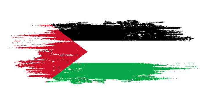 Palestine brush flag, Palestine flag brush watercolor flag design element